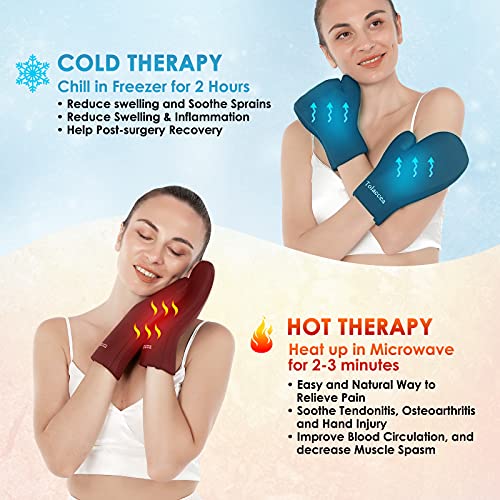 Tolaccea Hand Ice Pack Gloves for Hand Injuries & Arthritis, 2 Pack