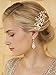Mariell Bridal, Prom or Wedding Crystal Hair Comb in Gold with Vintage Scrolls