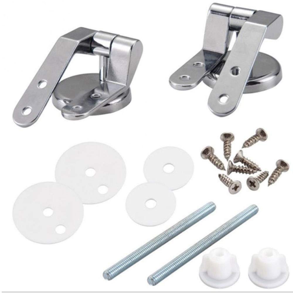 Toilet Seat Hinges Fittings, 1 Set Toilet Seat Hinges Replacement Bolt Screws Washers Fixing Fitting Kit, Toilet Seat Fittings for Toilet Seats