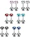 FUNRUN JEWELRY 8-12PCS 18G Stainless Steel Cubic Zirconia Tragus Earrings for Women Helix Earring Stud Body Jewelry Piercing Set