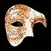 Mens Phantom of the Opera Masquerade Mask - Gold Lining