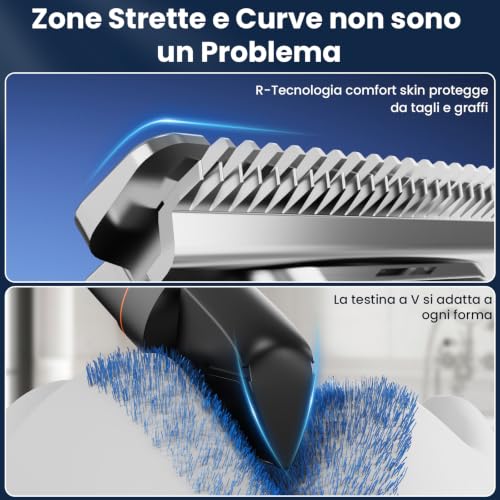 MAXGROOM 4 in 1 Men's Electric Shaver Body Kit, Men's Intimate Shaver IPX6 Wet and Dry Use, Body Hair Removal USB C Charging (Black, M)