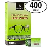 Eyeglass Cleaner Lens Wipes - 400 Pre-Moistened Cleaning Cloths - Glasses Cleaner Wipe Safely Cleans Eye Glasses, Sunglasses, Screens, Electronics, Computer Monitor and Camera Lense | Streak-Free