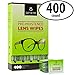 Eyeglass Cleaner Lens Wipes - 400 Pre-Moistened Cleaning Cloths - Glasses Cleaner Wipe Safely Cleans Eye Glasses, Sunglasses, Screens, Electronics, Computer Monitor and Camera Lense | Streak-Free primary