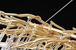 Modern Crystal Chandelier, Frosted Finish Tree