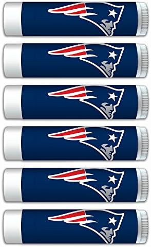 NFL New England Patriots Gifts for Men and Women Premium Lip Balm 6-Pack with SPF 15, Beeswax, Coconut Oil, Aloe Vera. Ideal for Mother’s Day, Father’s Day, Easter, Stocking Stuffers
