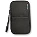 RFID Travel Passport & Document Organizer Zipper Case, Black