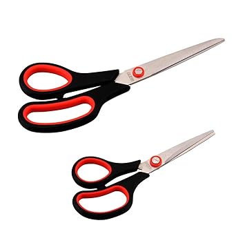 DR. MOREPEN Gubb USA Scissor Set for Offices, Crafts, Kitchen, Tailoring and Hair Cutting (Black)