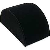 RJ Displays Black Velvet Half Moon Bracelets Holder Stand, Jewelry Display Ramp for Bracelet, Bangle, or Necklace Collection, Size 3x5x2.5 in (76x127x63 mm) and bracelet holder display
