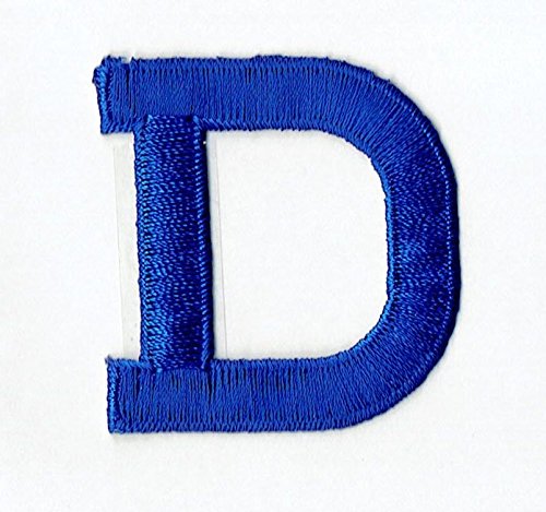 Alphabet Letter - D - Color Royal Blue - 2" Block Style - Iron On Embroidered Applique Patch