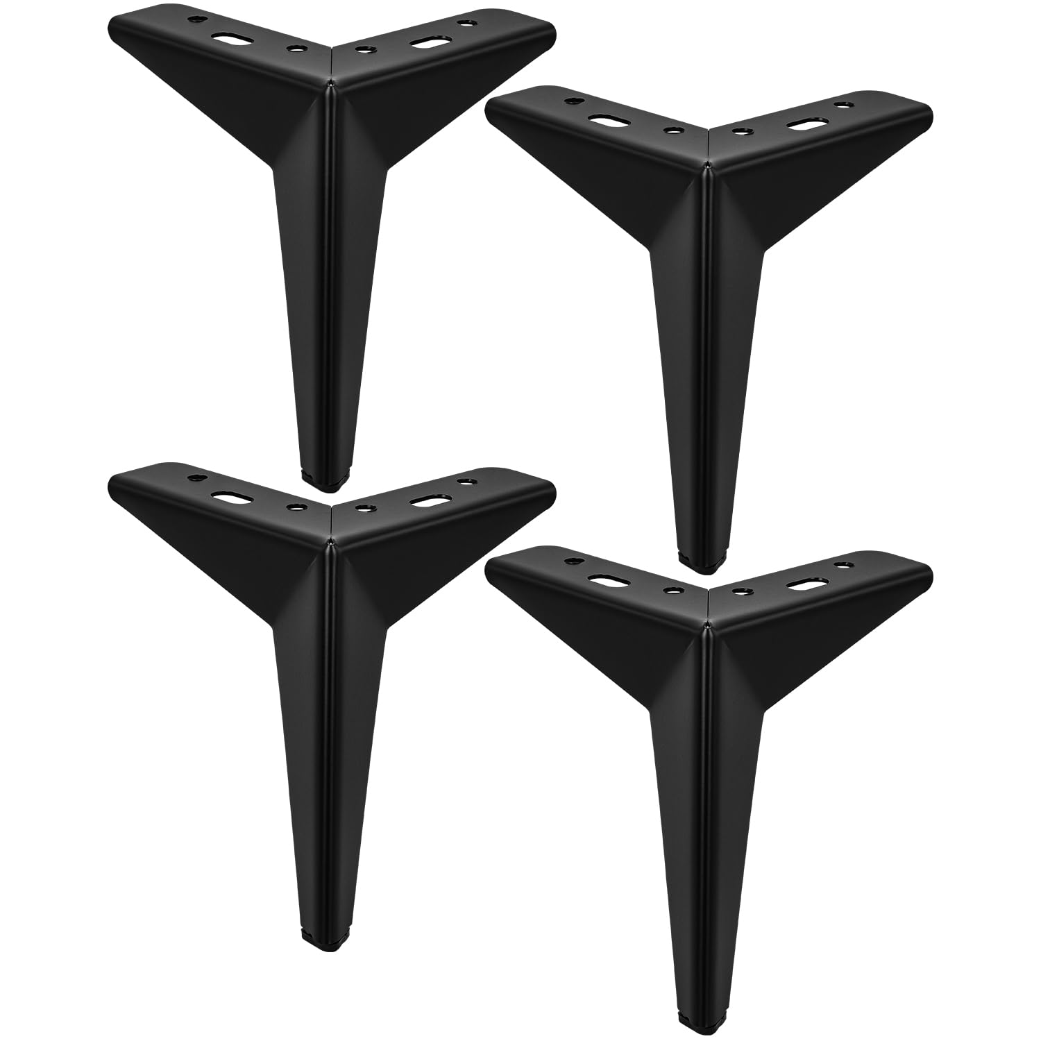 TCHOSUZ 7 Inch / 17cm Metal Furniture Legs, Set of 4 Heavy Duty Modern Diamond Triangle Table Desk Chair Sofa Legs Couch Feet With Screws For DIY Cabinet Cupboard TV Bench Stand 4 Pieces Black