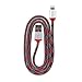 360 Electrical 360400 QuickCharge Lightning to USB Braided Charging Cable, 3'/0.9m, Red