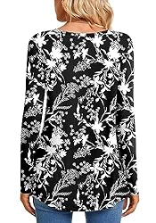 CATHY Womens Long Sleeve Tunic Tops Henley Shirt