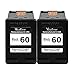 Valuetoner Remanufactured Ink Cartridge Replacement For Hewlett Packard HP 60 CZ071FN CC640WN (2 Black) 2 Pack