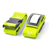Beschan Luminous Suitcases Cross Luggage Strap Travel Belt Tags (Young Green)
