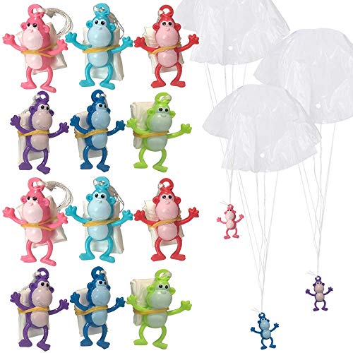 ArtCreativity Mini Monkey Paratroopers with Parachutes, Pack of 12