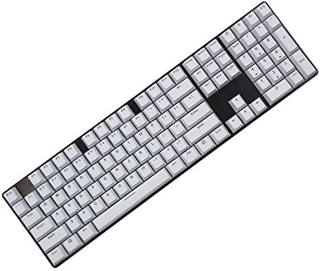 108 ABS Double Shot Backliting Mechanical Keycaps replacement For Cherry Keycool NOPPOO Ducky PLU Filco MX Switches Mechanical Keyboard (White)