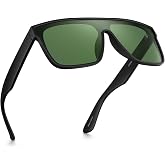 GLINDAR Oversized Square Polarized Sunglasses for Men Women | One Piece Lens, Lightweight, Shield Shades, UV400 Protection