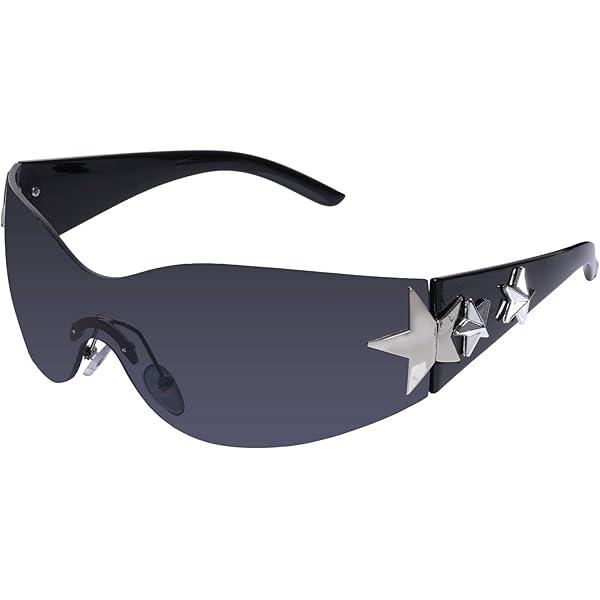 Square Sunglasses GYTHTPZR Punk Diamond One Piece Oversized