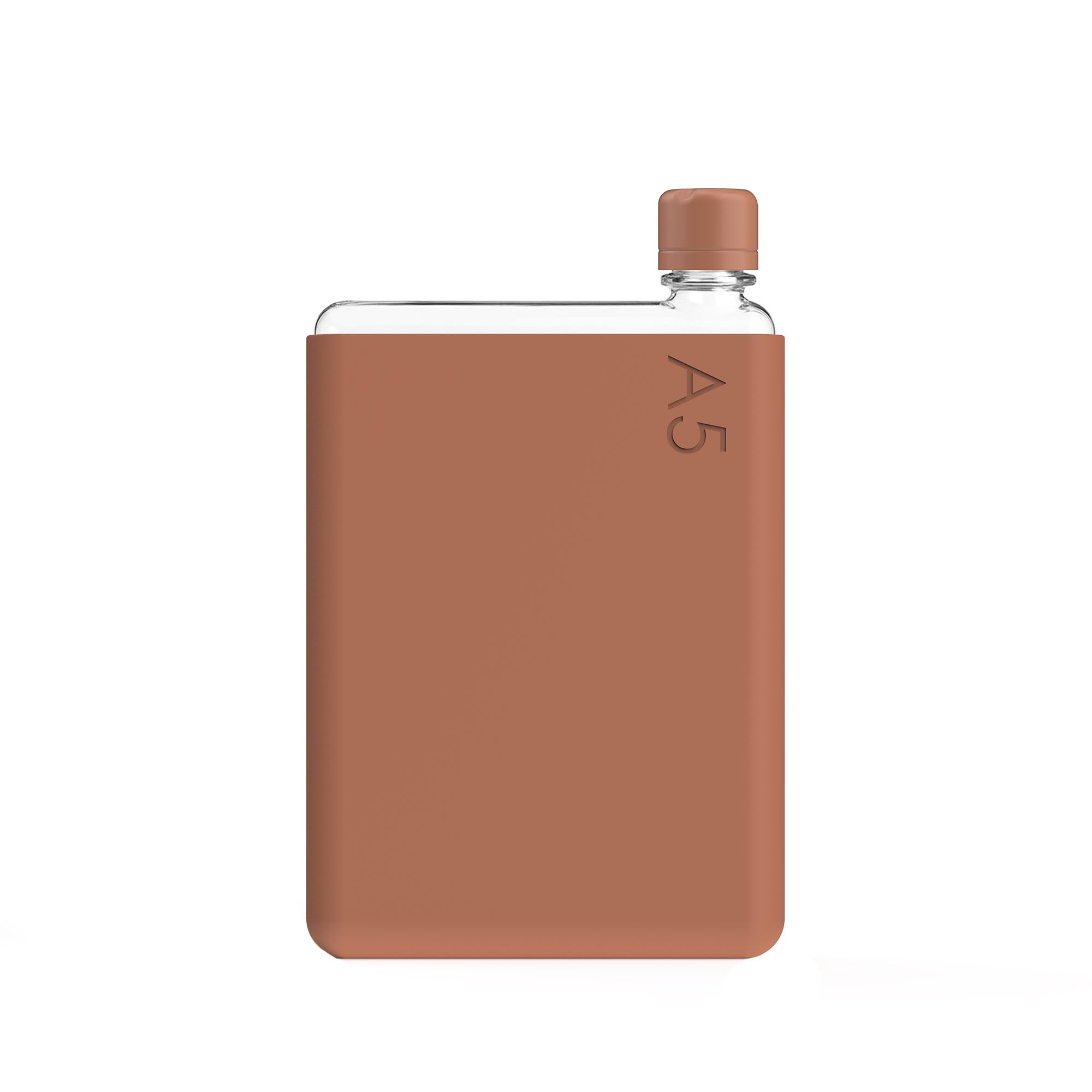 memobottle A5 (Terracotta) Bundle - 25oz (750ml) - Bottle, silicone sleeve & lid |Slim Water Bottle for Bags, Beside Books & Laptops | BPA Free Tritan | Modern & Minimalist