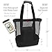 Odyseaco Waterproof Beach Bag with Cooler Compartment - Beach Bags Waterproof Sandproof for Women - Vacation Essentials - Pool Accessory & Mesh Tote (Black)