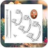 MODRSA 6mm 7mm 8mm 20g Horseshoe Nose Ring Hoop 18 gauge Double Gem Horse Shoe Nose Rings for Women Surgical Steel Half Hoop U Shape Small Silver Gold Tragus Earring Helix Piercing Jewelry Septum Ring