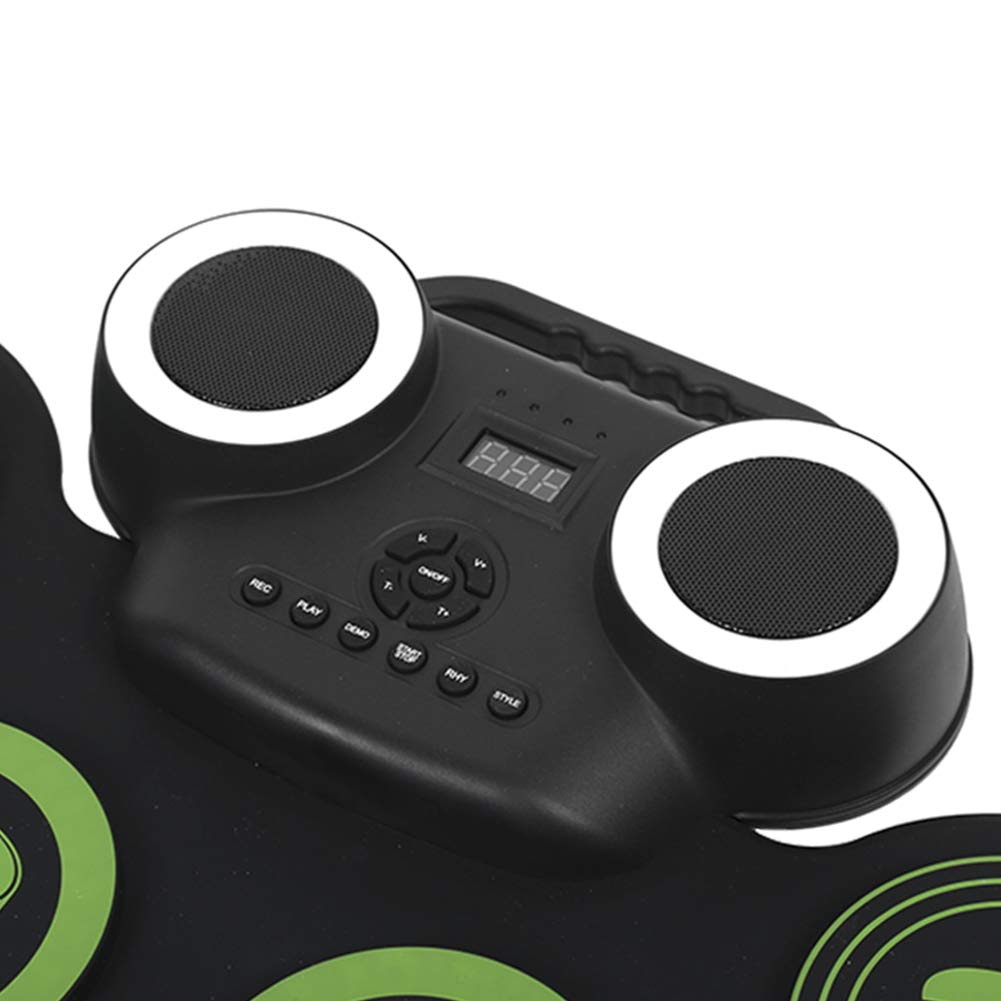 Drum Pad Machine, Electronic Drum Kit, Portable USB Electric Drum Set with TypeC Interface, Builtin Double Speaker, Bluetooth Connection for Mobile Phone