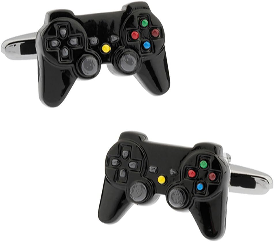 Ashton and Finch Black Games Console Controller Cufflinks – Novelty Gaming Gifts for Men – Stylish Cufflinks for Gamers