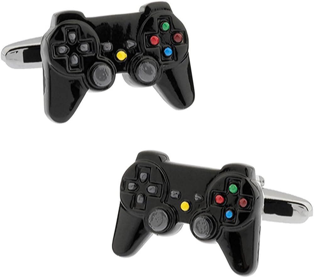 Game Controller Cufflinks for Men - Gaming Design, Silver