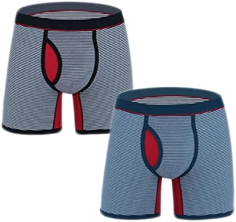 Balilusha Men's Cotton Boxer Briefs Underwear with front Open Fly (US XS/ Asian Tag M, Assorted-5)