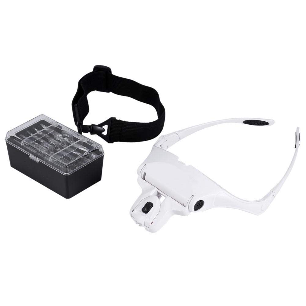 Magnifying Glass,Rotekt New 5 Lens Headset Magnifier with LED Lights Hand Magnifier Eyelash Extension