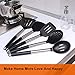 Silicone Cooking Utensils Set, Heat Resistant and Non Stick Kitchen Utensil Set with Stainless Steel Handle (Black)