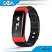 SMA Heart Rate Monitor Wristband, Fitness tracker Smartband, Touch Button Sports Bracelet Compatible with Iphone 6 and Android Smartphones (Red)