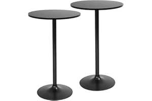 FDW Bistro Pub Table 2 Pack 40 Inch Height Cocktail Table Round Bistro Bar Table for Home and Kitchen Dining