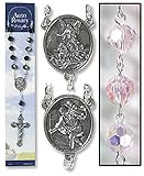 Catholic Pink Auto Rear View Mirror Rosary for Cars