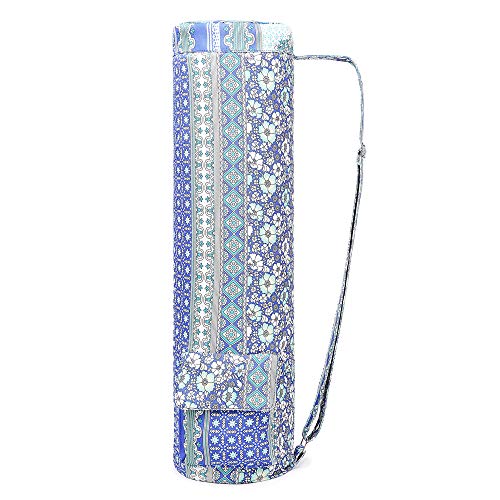 Fremous Yoga Mat Bag,Full-Zip Exercise Yoga Mat Carry Bag for Women and Men - Double Storage Pocket,Easy Access Zipper, Adjustable Shoulder Strap and Handle,Fits Most Mats(Floral)
