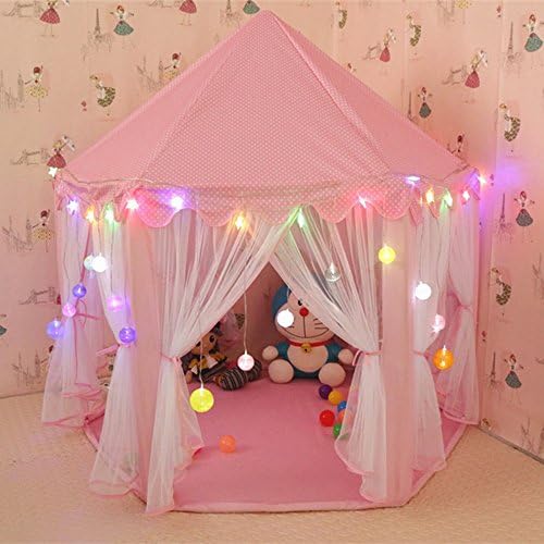 Happyyous Princess Castle Play Tent, Children Playhouse For Kids Boys &amp; Girls,Indoor Hexagon Toys House Dollhouse,Foldable