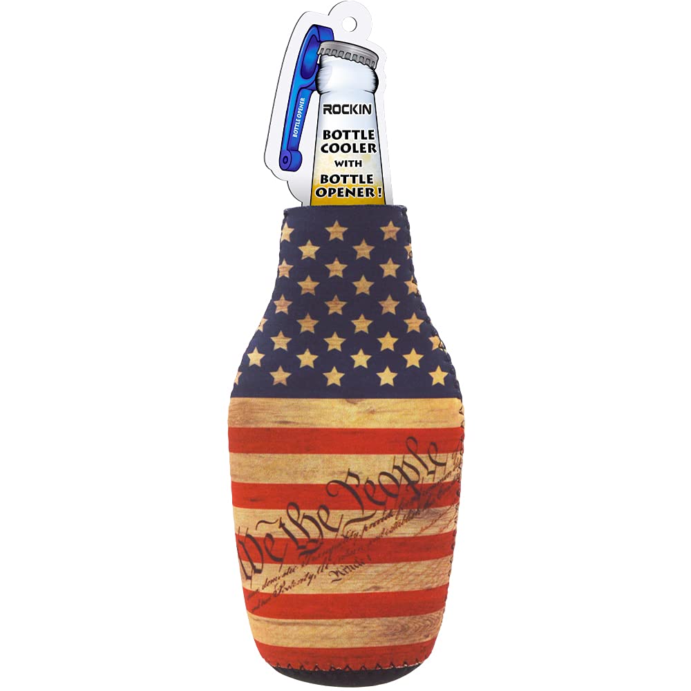 USA Flag Beer Bottle Sleeve Cooler, American