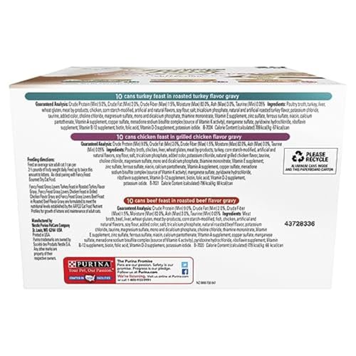 PURINA FANCY FEAST GRAVY LOVERS POULTRY AND BEEF GRILLED GOURMET WET CAT FOOD VARIETY PACK – (PACK OF 30) 3 OZ. CANS