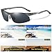 COSVER Men's Polarized Sports Sunglasses for Men Driving Cycling Running Fishing Golf Unbreakable Frame Metal Glasses 8003 (Gray)