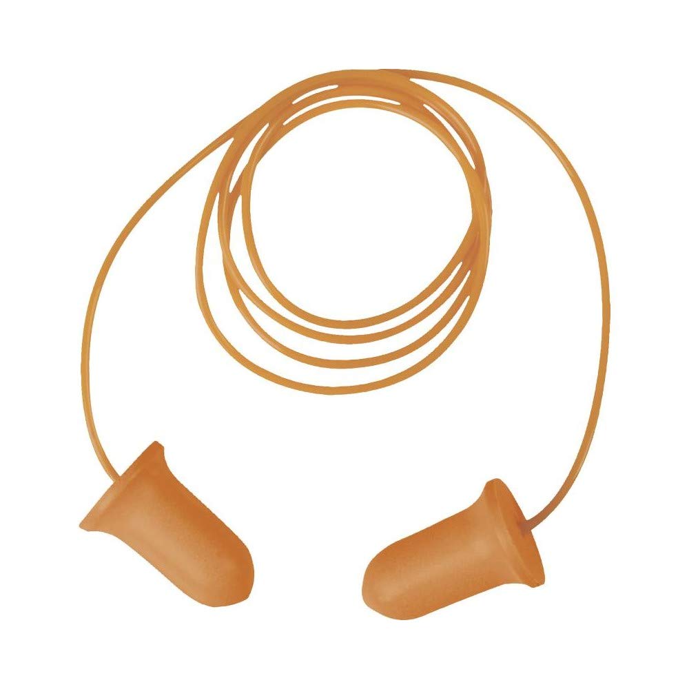 Deltaplus CONICCOPL200OR Dispenser Box 200 Pairs HV Disposable Ear Plugs with Cord, Neon Orange, Size Item Without Size