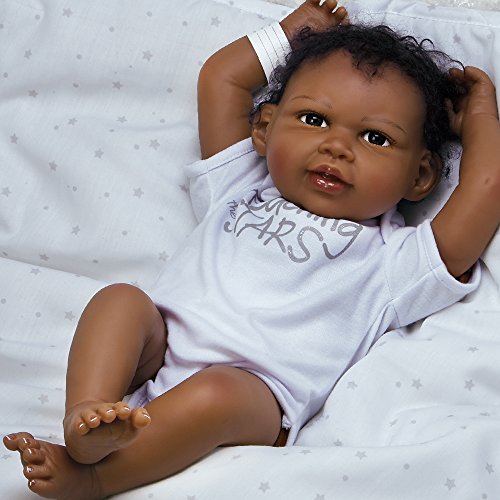 Paradise Galleries Reborn Baby Doll Like African American NewbornBaby Doll, Baby Bundles: Reaching For The Stars Girl Doll Crafted in Silicone-Like Vinyl and Weighted Body, 19 inch