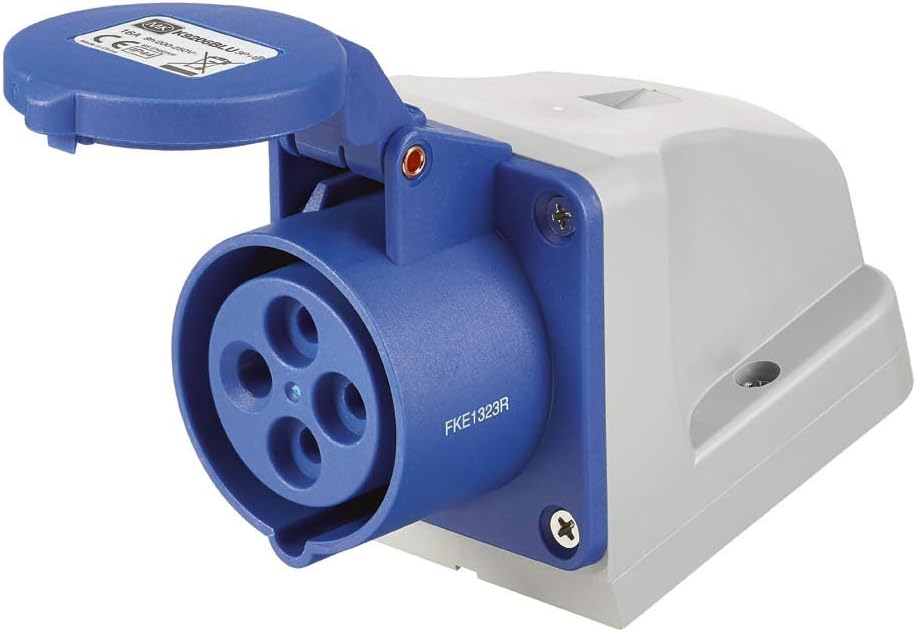 MK Commando K9206 Angled Socket Outlet 16 Amp 3P+E 200250 Volt (IP44