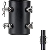 Minislak Ceiling Fan Downrod Coupler,1.3'' Diameter and 2'' Height with Safety Clip,Black downrod coupler fits most Indoor Ou