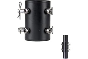 Minislak Ceiling Fan Downrod Coupler,1.3'' Diameter and 2'' Height with Safety Clip,Black downrod coupler fits most Indoor Outdoor ceiling fans