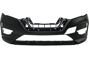 FitParts Compatible with Front Bumper Cover Fascia Nissan Rogue 2017 2018 2019 SL S SV Hybrid 17-19. New Primed Without Sensor Holes, With Fog Light Holes. NI1000316 620226FL0H