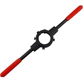 Kyuionty Die Stock Wrench M12-M16, for 38mm/ 1-1/2 Inch OD Round Die | Adjustable Clamp Locks Die Firmly, Non-Slip Handle, Cuts New Threads On Damaged Bolts, for Auto Repair Factory Maintenance