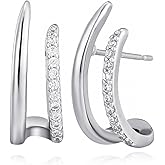 Met-edianger Unusual Golden Stud Earrings for Women Minimalist Curved Bar Studs Earrings Trendy Ear Jewelry