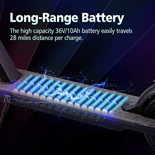 QINGOR Electric Scooter Powerful 350W Motor 10” Solid Tires OneStep