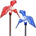 Hummingbird Decor LED Solar Powered Acrylic Lights Color Changing Outdoor Decorations Ornament 3D Garden Gifts Yard Stakes Charm Figurines Statue Decorative Lamp (Set of 2)